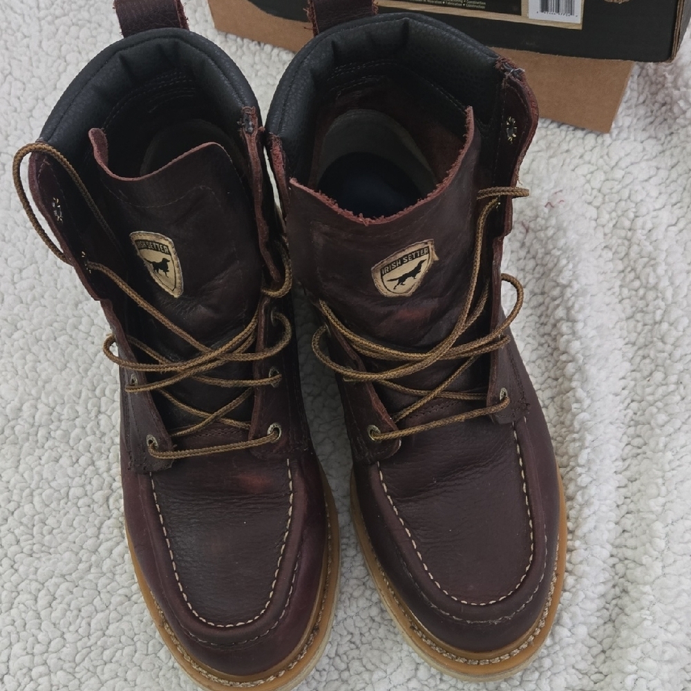 Irish Setter Men's Dark Brown Leather Ashby Soft Toe Boots. Size 9.5 W - Picture 3 of 10